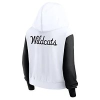 Sweat à capuche Nike blanc Kentucky Wildcats Cropped Beyond Capability pour femme, entièrement zippé, avec inscription et blocs de couleurs