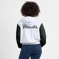Sweat à capuche Nike blanc Kentucky Wildcats Cropped Beyond Capability pour femme, entièrement zippé, avec inscription et blocs de couleurs