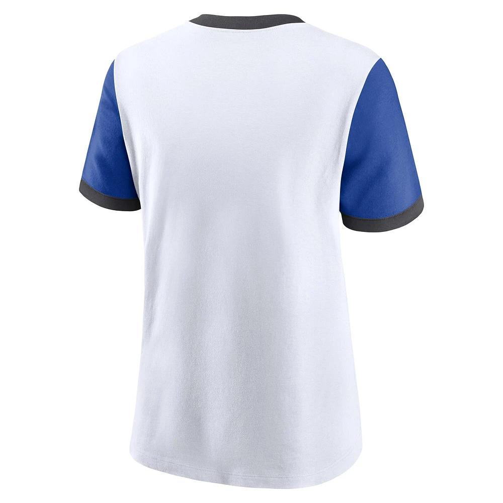 T-shirt Nike blanc Kentucky Wildcats Legacy Fundamental Expression Tri-Blend pour femme