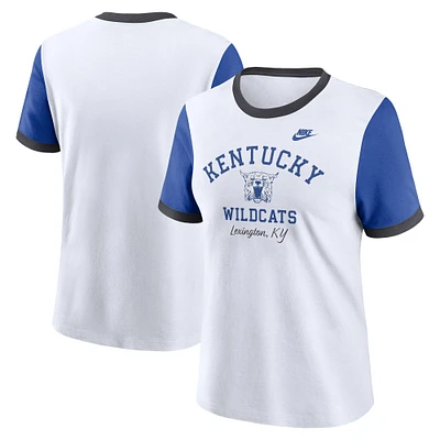 T-shirt Nike blanc Kentucky Wildcats Legacy Fundamental Expression Tri-Blend pour femme