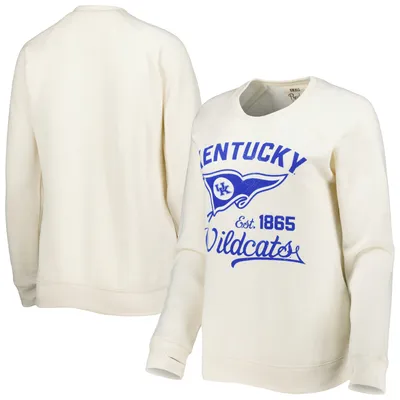 Kentucky Wildcats Pressbox Women's Old Standard Pennant Knobi Raglan Pullover Sweatshirt - Cream