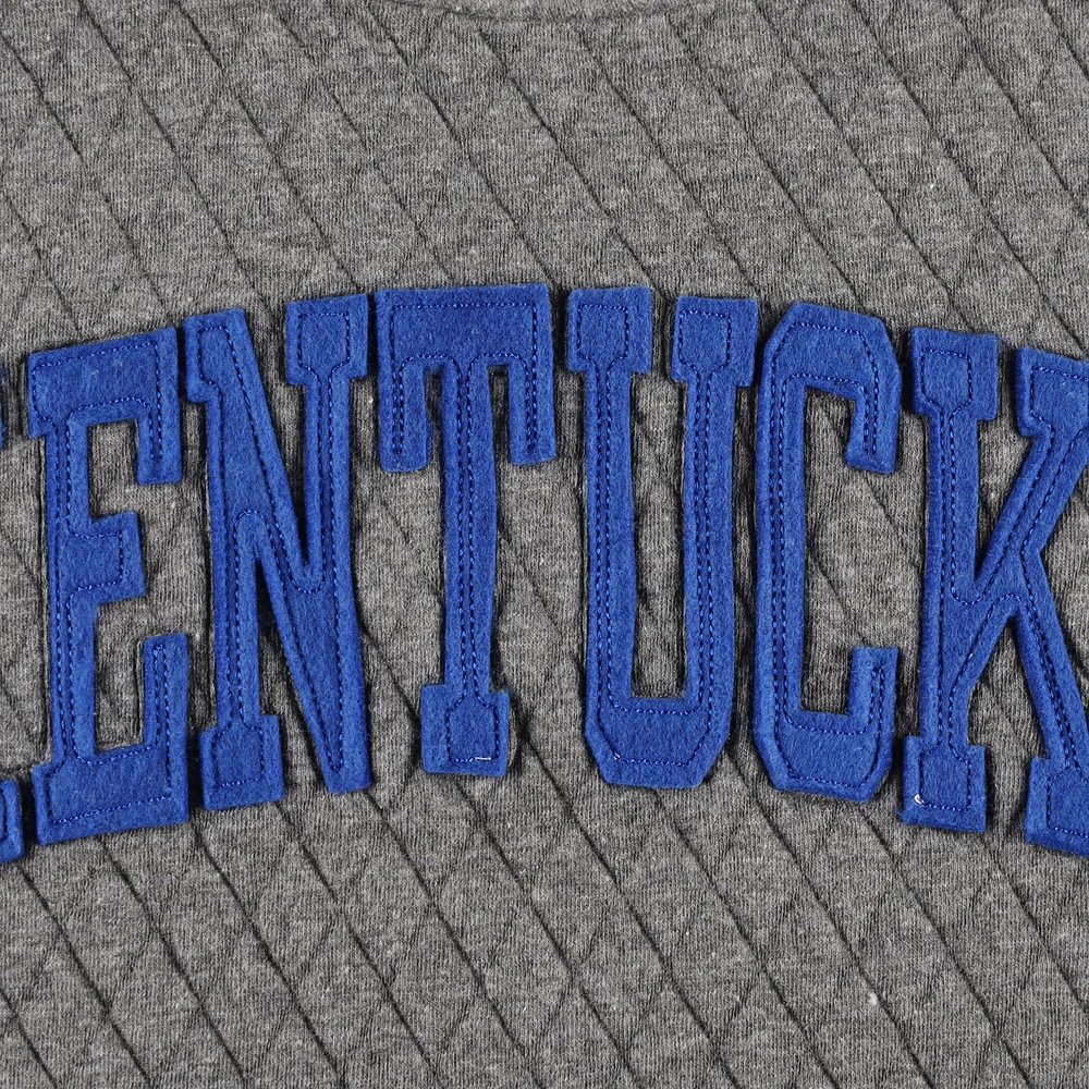 Sweat-shirt matelassé Pressbox Heather Charcoal Kentucky Wildcats Moose pour femme