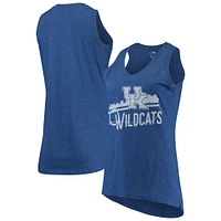 Women's Pressbox Royal Kentucky Wildcats Ferris Melange V-Neck Tank Top