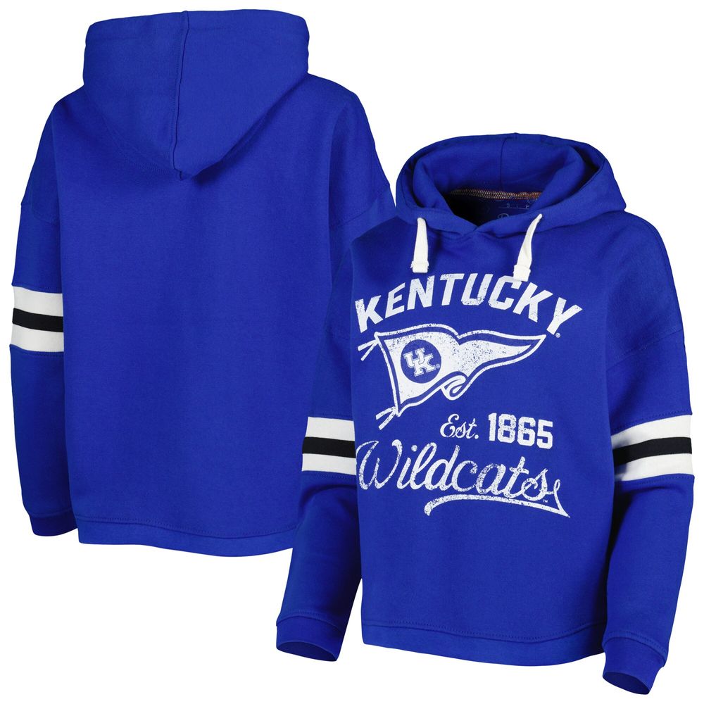 Women's Pressbox Royal Kentucky Wildcats Super Pennant Pullover Hoodie