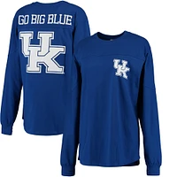 Women's Pressbox Royal Kentucky Wildcats Team Logo The Big Shirt Oversized Long Sleeve