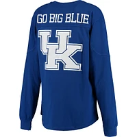 Women's Pressbox Royal Kentucky Wildcats Team Logo The Big Shirt Oversized Long Sleeve