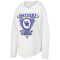 Women's Pressbox White Kentucky Wildcats San Bruno Hoodie Long Sleeve T-Shirt