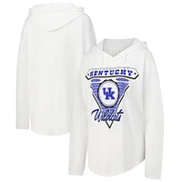 Women's Pressbox White Kentucky Wildcats San Bruno Hoodie Long Sleeve T-Shirt