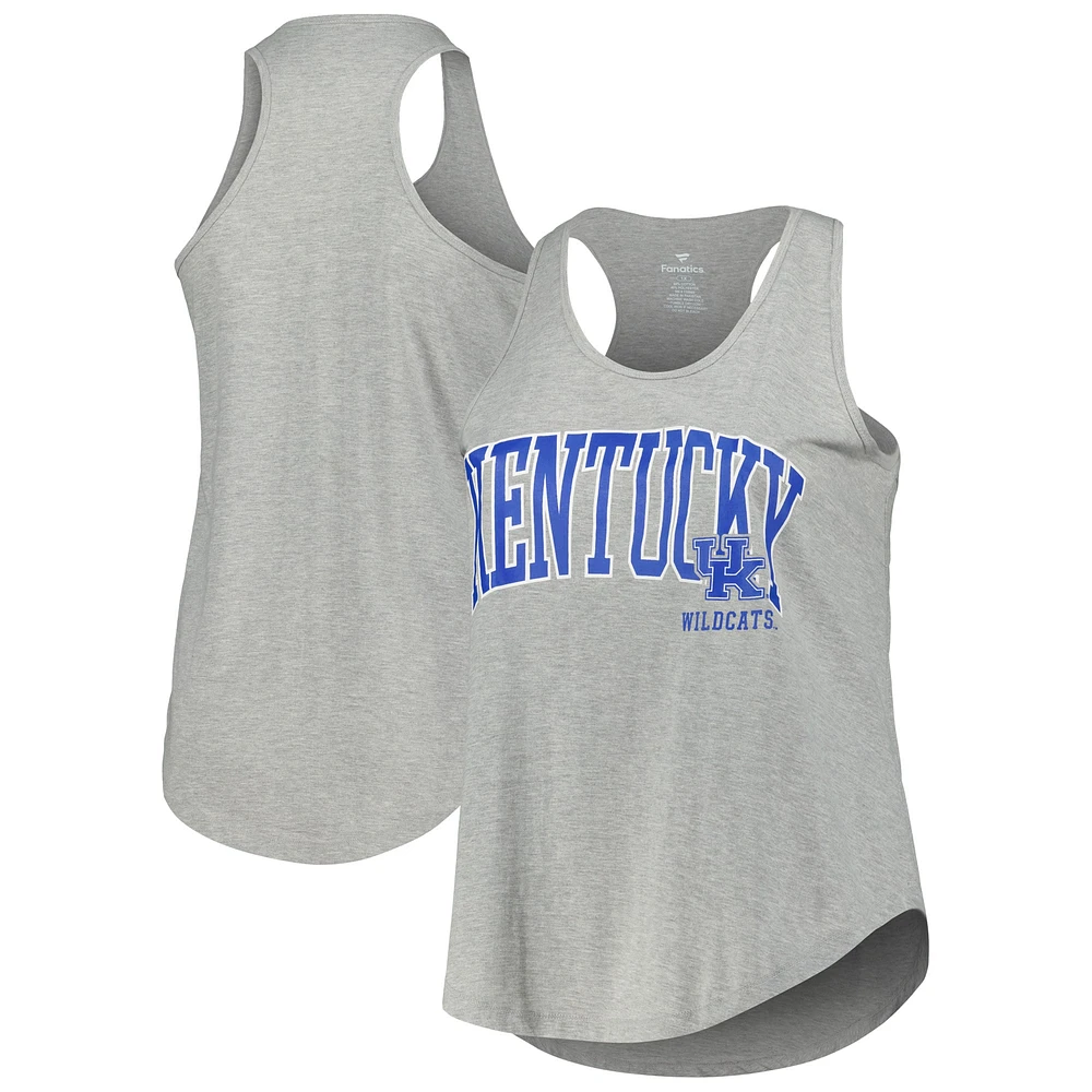 Profil pour femme Gris chiné Kentucky Wildcats Arch Logo Débardeur à col rond et dos nageur