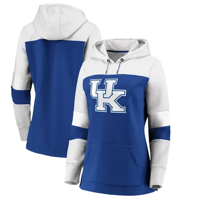 Kentucky Wildcats Women's Plus Color-Block Pullover Hoodie - Royal