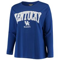 Women's Royal Kentucky Wildcats Plus Logo Long Sleeve T-Shirt