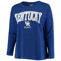 Women's Royal Kentucky Wildcats Plus Logo Long Sleeve T-Shirt