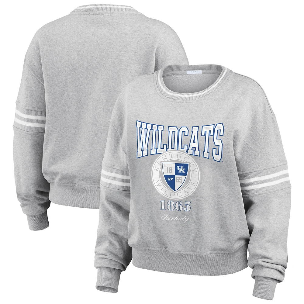 Pull à rayures classique gris chiné pour femme WEAR by Erin Andrews Kentucky Wildcats