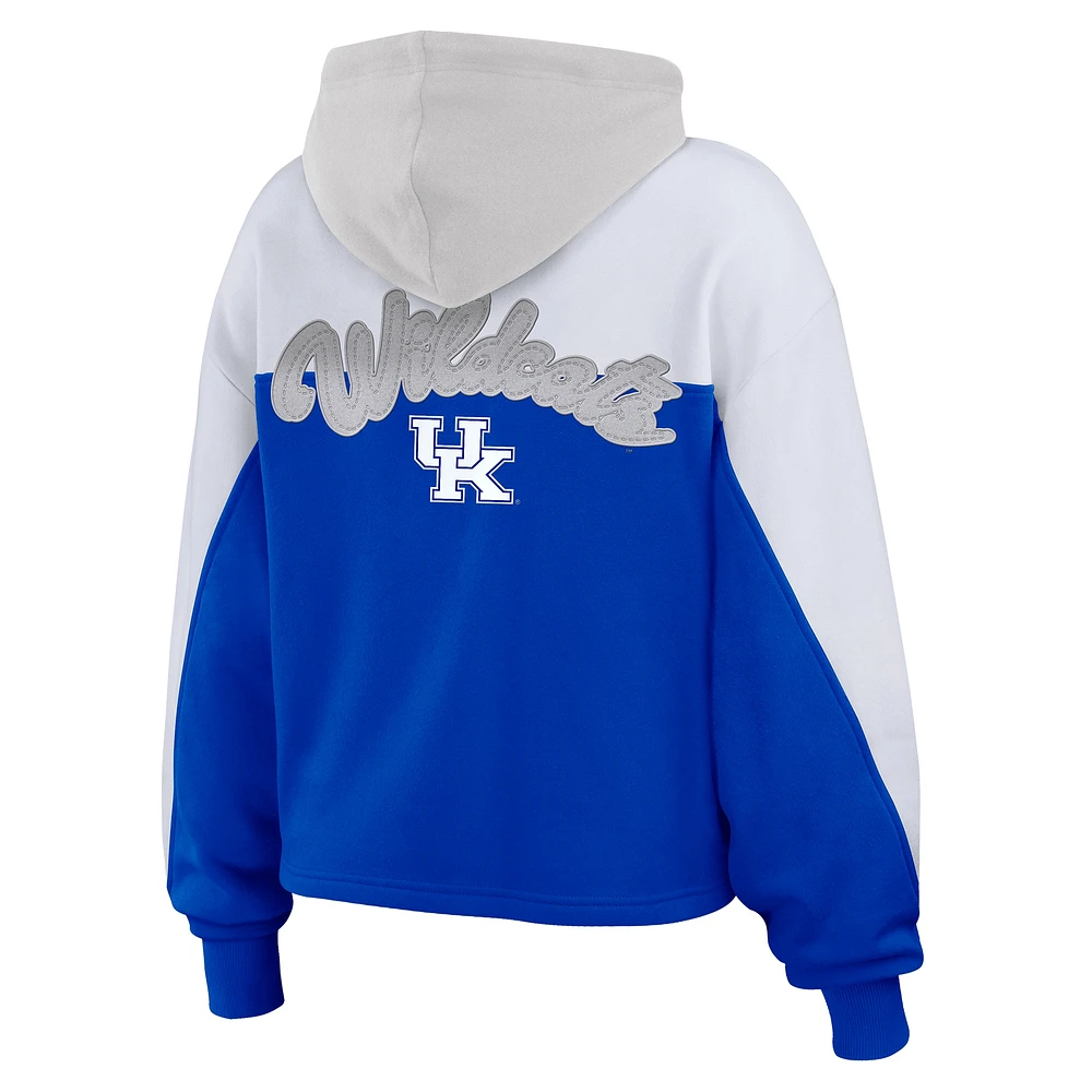 Women's WEAR by Erin Andrews Royal Kentucky Wildcats Color-Block Full-Zip Hoodie