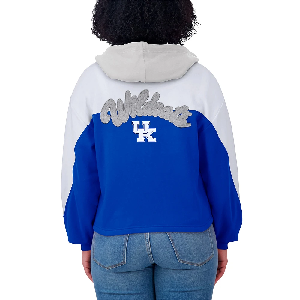 Sweat à capuche zippé blocs de couleurs Royal Kentucky Wildcats pour femme WEAR by Erin Andrews