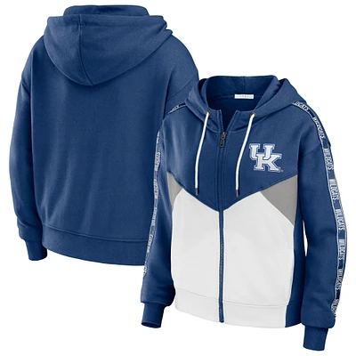 Women's WEAR by Erin Andrews Royal Kentucky Wildcats Colorblock Full-Zip Hoodie Jacket