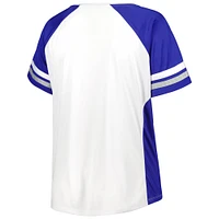 Women's White Kentucky Wildcats Plus Stripe Raglan Notch Neck T-Shirt