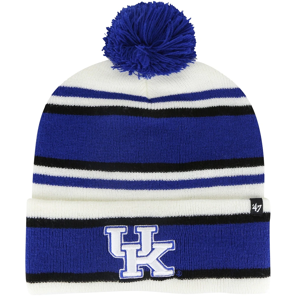 Bonnet en tricot à revers pour jeunes '47 Kentucky Wildcats Stripling blanc avec pompon