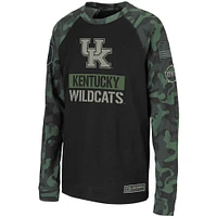Youth Colosseum Black/Camo Kentucky Wildcats OHT Military Appreciation Raglan Long Sleeve T-Shirt