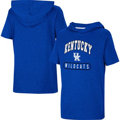 Youth Colosseum Heather Royal Kentucky Wildcats Varsity Hooded T-Shirt