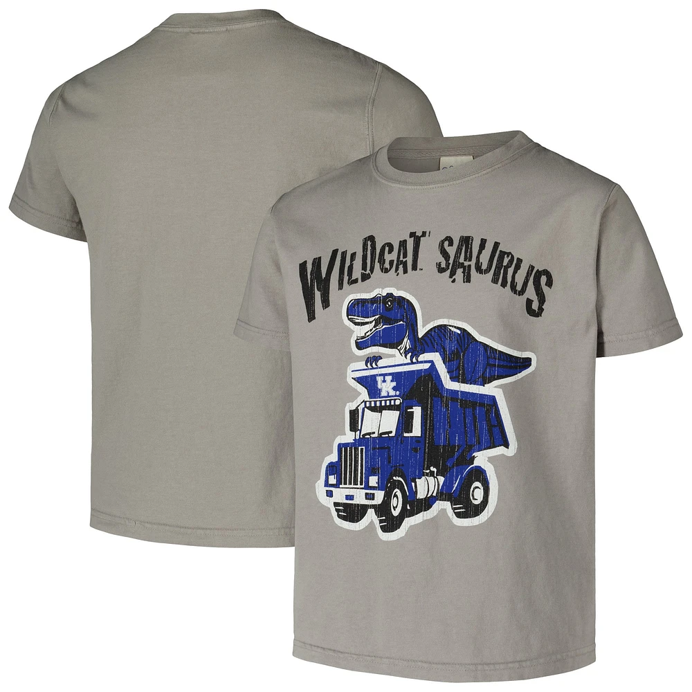 T-shirt gris pour jeunes ComfortWash Kentucky Wildcats Dino Truck