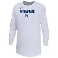 Youth Nike White Kentucky Wildcats 2025 On-Court Bench Long Sleeve T-Shirt