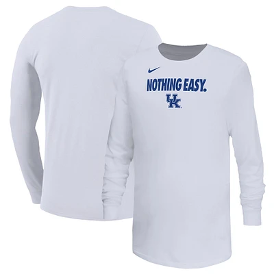 Youth Nike White Kentucky Wildcats 2025 On-Court Bench Long Sleeve T-Shirt