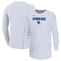 Youth Nike White Kentucky Wildcats 2025 On-Court Bench Long Sleeve T-Shirt