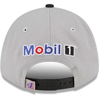 Men's New Era Gray/Black Kevin Harvick 9FORTY Mobil 1 Big Number Snapback Adjustable Hat