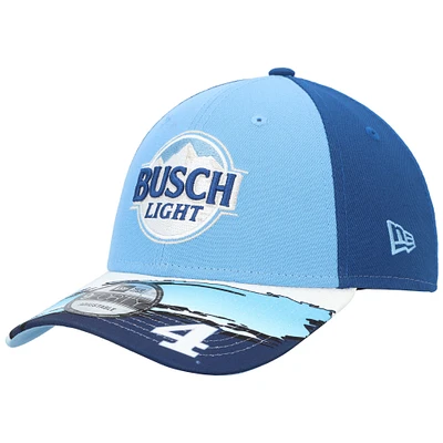 Men's New Era Light Blue/Blue Kevin Harvick 9FORTY Busch Light Visor Streak Snapback Adjustable Hat