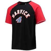 Men's Starter Black/Red Kevin Harvick The Catcher Raglan T-Shirt