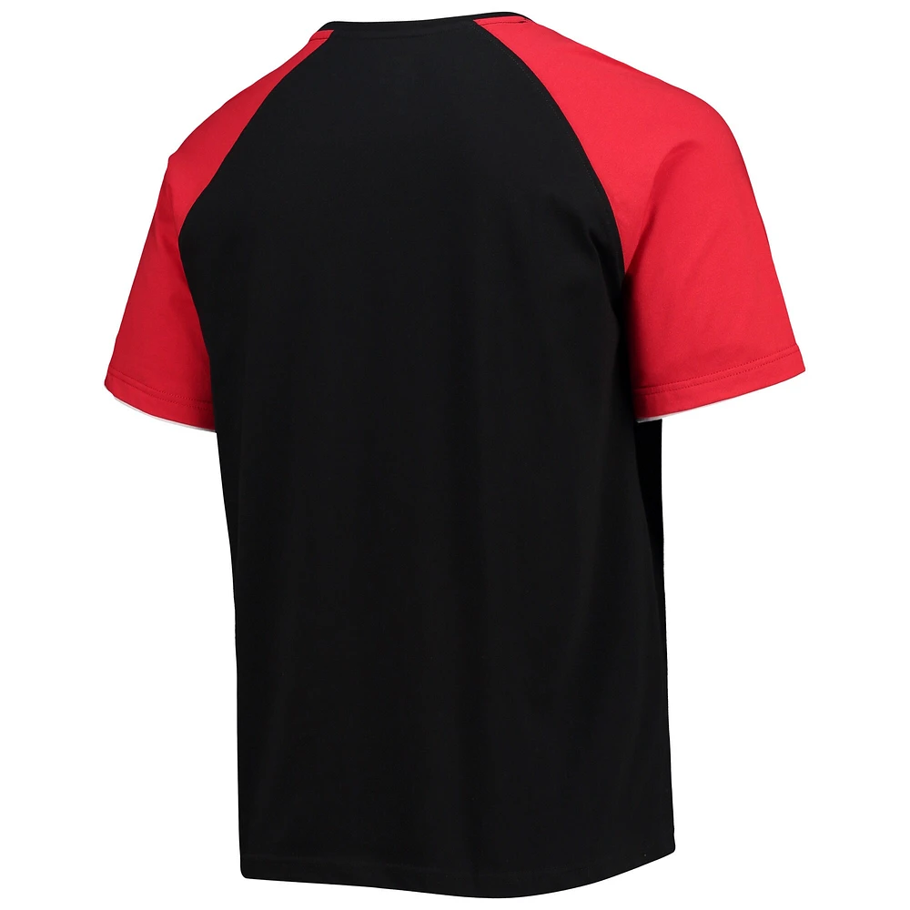 Men's Starter Black/Red Kevin Harvick The Catcher Raglan T-Shirt