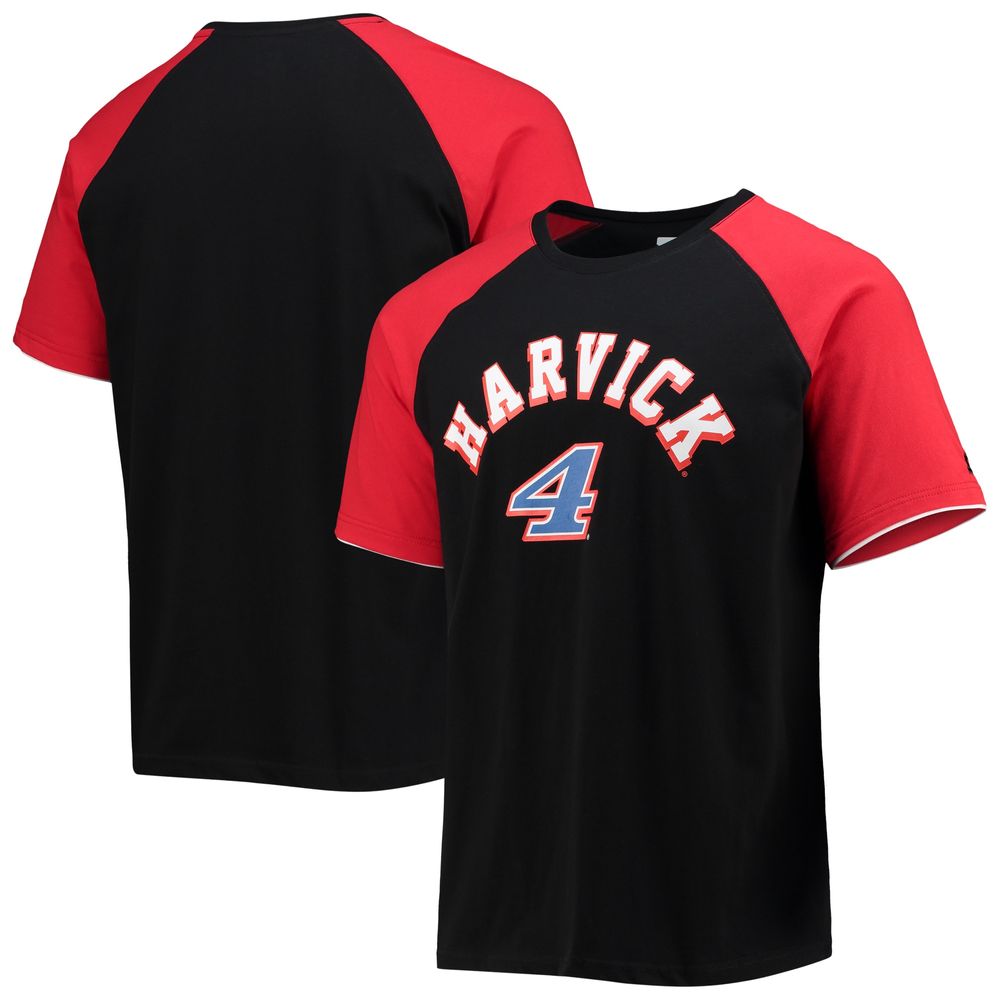 Men's Starter Black/Red Kevin Harvick The Catcher Raglan T-Shirt