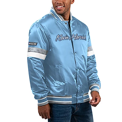 Men's Starter  Light Blue Kevin Harvick Home Game Full-Snap Varsity Jacket