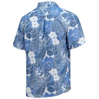 Men's Tommy Bahama Blue Kevin Harvick Coconut Point Playa Flora Camp Button-Up Shirt