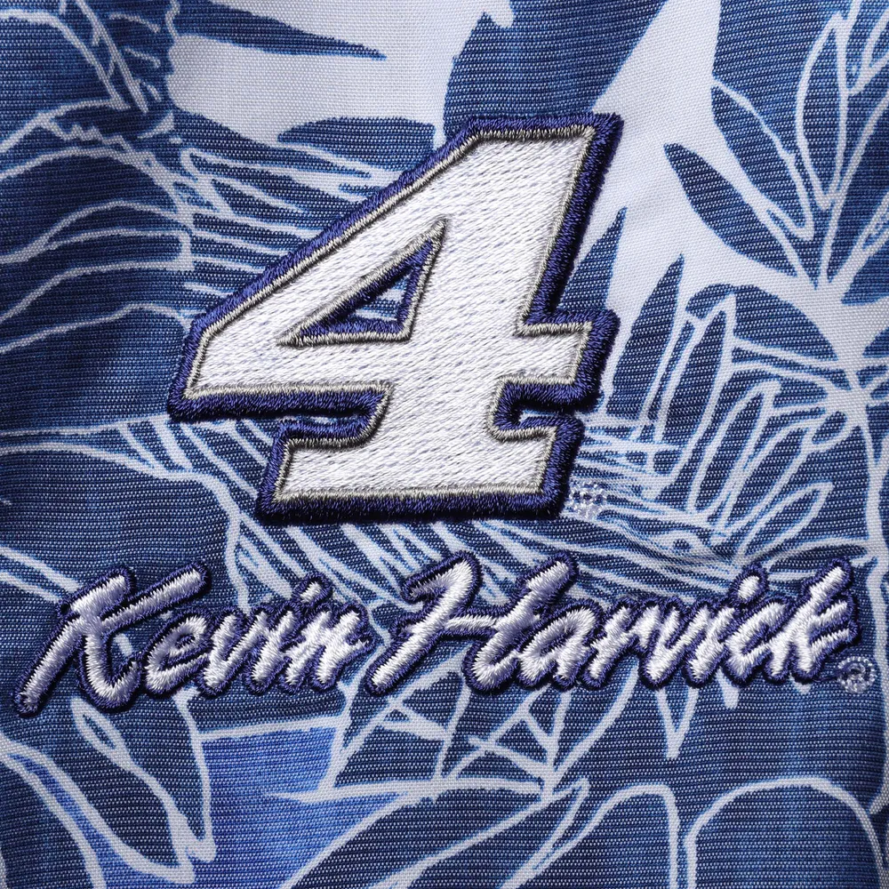 Chemise boutonnée Tommy Bahama Blue Kevin Harvick Coconut Point Playa Flora Camp pour homme