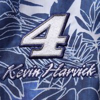 Men's Tommy Bahama Blue Kevin Harvick Coconut Point Playa Flora Camp Button-Up Shirt