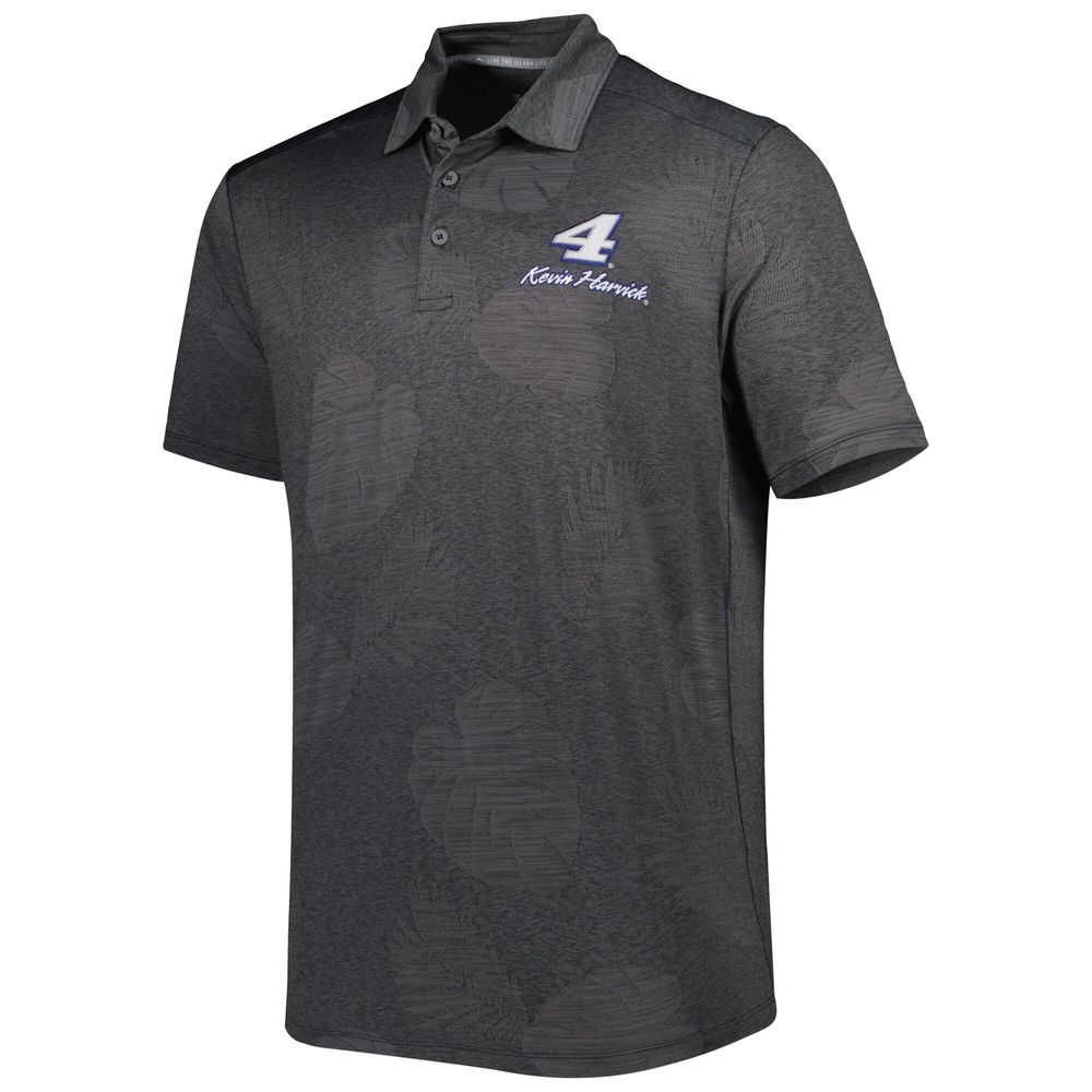 Men's Tommy Bahama Charcoal Kevin Harvick Palm Coast Delray Frond IslandZone Polo