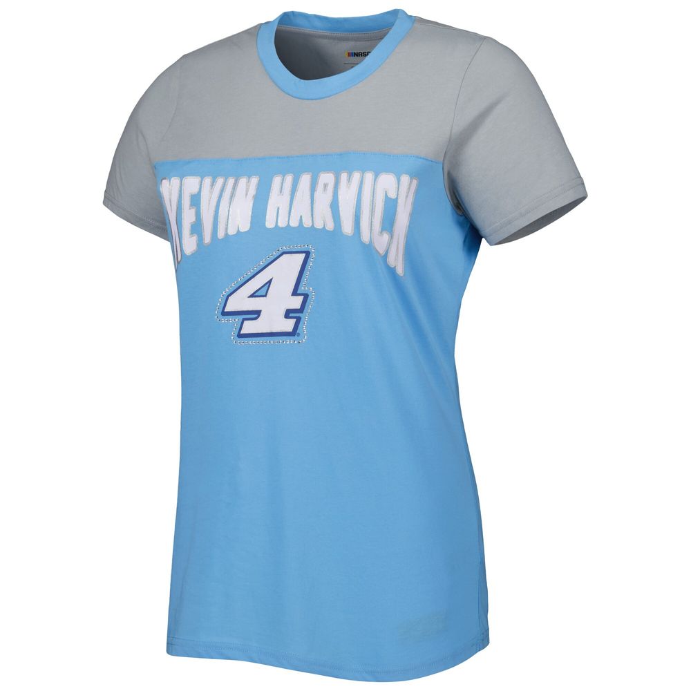 Women's G-III 4Her by Carl Banks Light Blue/Gray Kevin Harvick Box Score T-Shirt