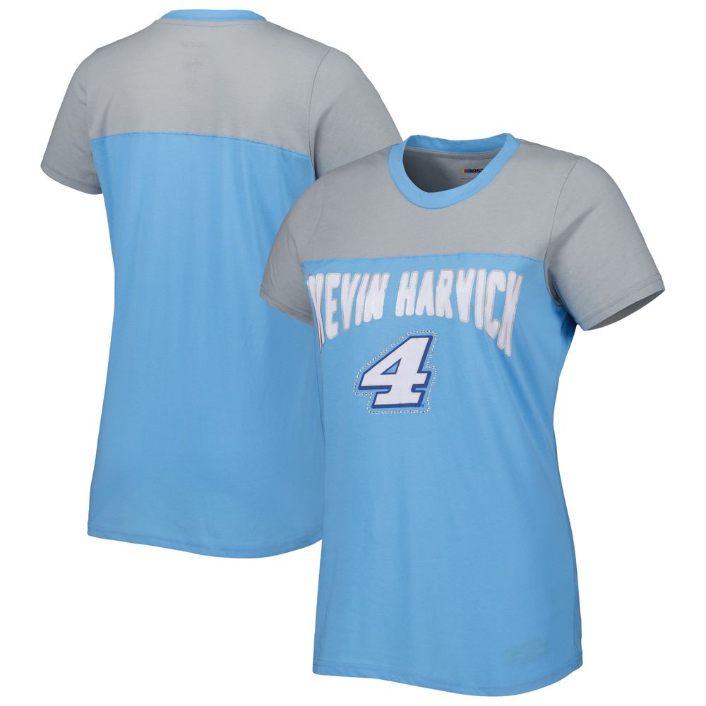 Women's G-III 4Her by Carl Banks Light Blue/Gray Kevin Harvick Box Score T-Shirt