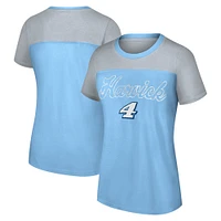 T-shirt bleu clair pour femme G-III 4Her by Carl Banks Kevin Harvick Cheer à couleurs contrastées