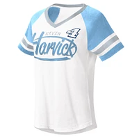 T-shirt à col en V Kevin Harvick Circus Catch G-III 4Her by Carl Banks pour femme, blanc/bleu clair