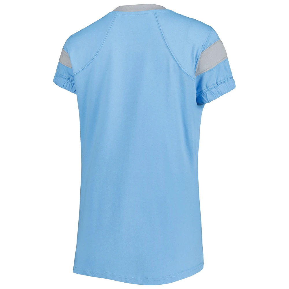 T-shirt à encolure en V d'avant-match Kevin Harvick Touch bleu clair pour femme