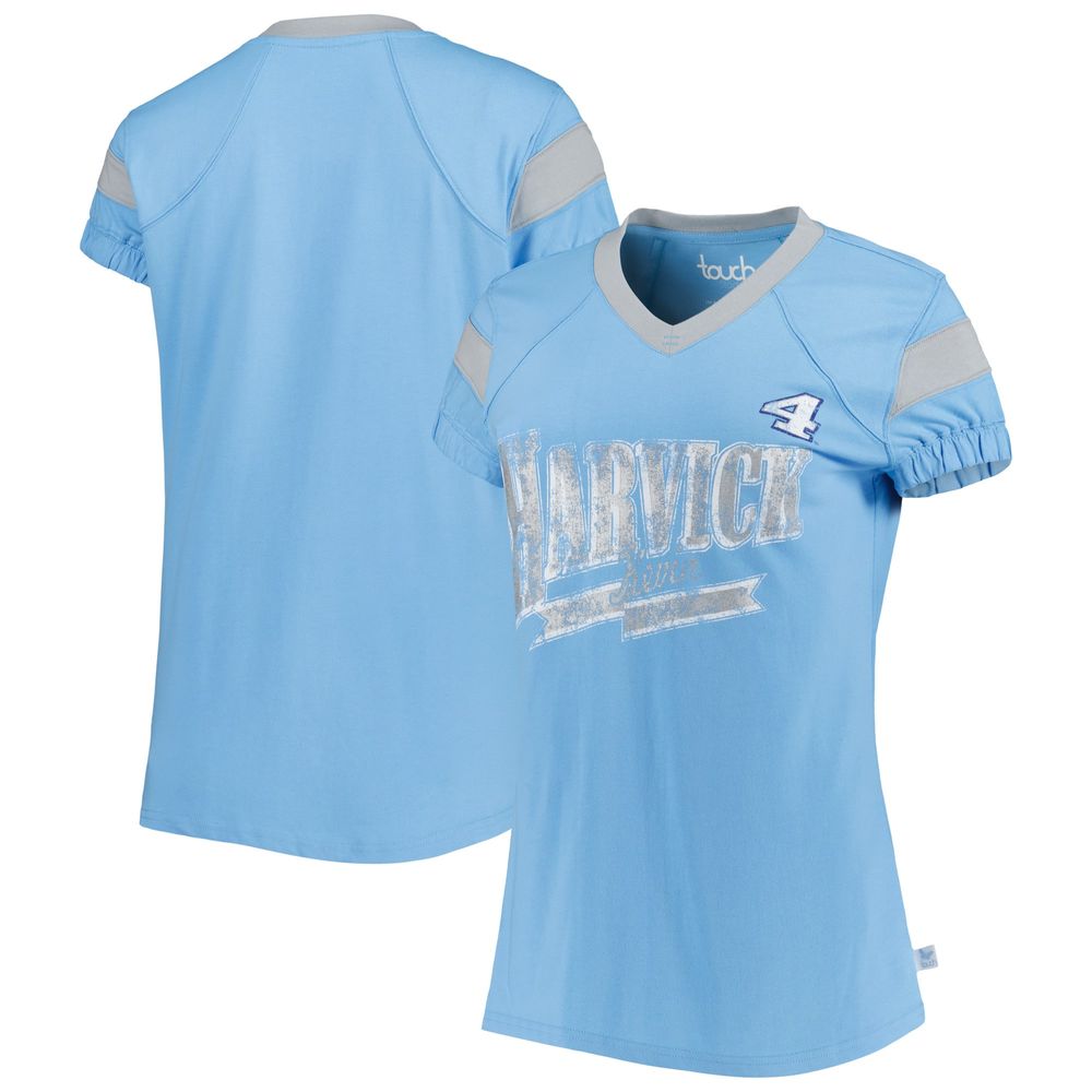 Women's Touch Light Blue Kevin Harvick Pre-Game V-Neck T-Shirt