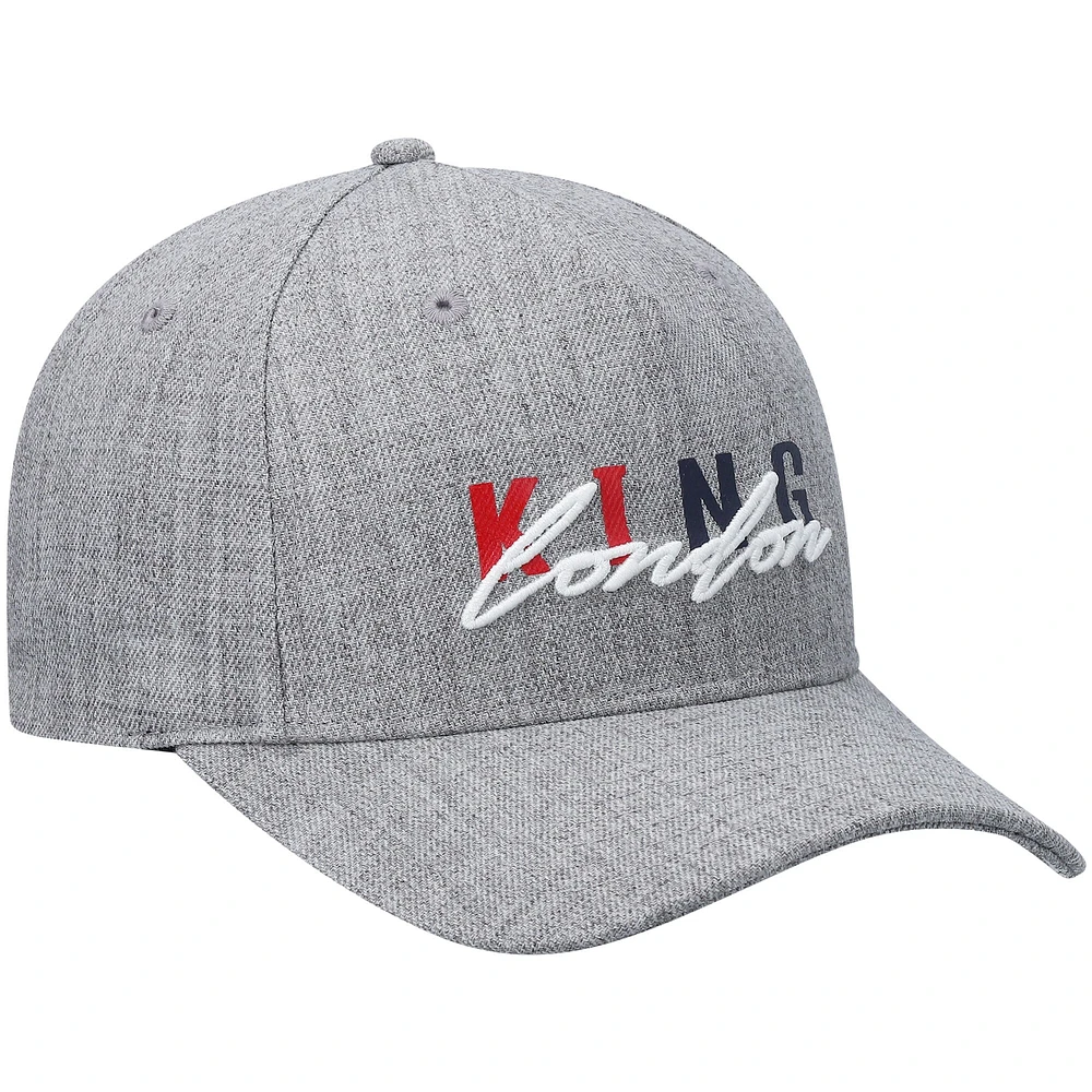 Casquette réglable à visière incurvée King Apparel gris chiné pour homme