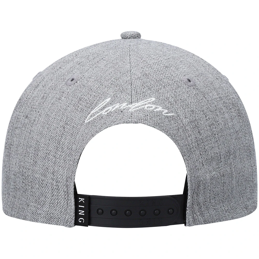 Casquette réglable à visière incurvée King Apparel gris chiné pour homme