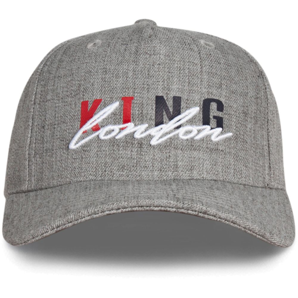 Men's King Apparel Heathered Gray Staple Curved Peak - Snapback Hat