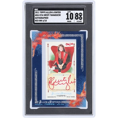 Kristi Yamaguchi Autographed 2011 Topps Allen & Ginter Mini Framed Red Ink #AGA-KYA #6/10 SGC Authenticated 8/10 Card