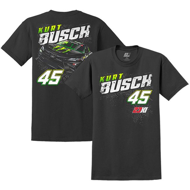 T-shirt 23XI Racing pour homme noir Kurt Busch Monster Car à 2 points