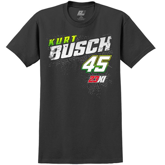 T-shirt 23XI Racing pour homme noir Kurt Busch Monster Car à 2 points